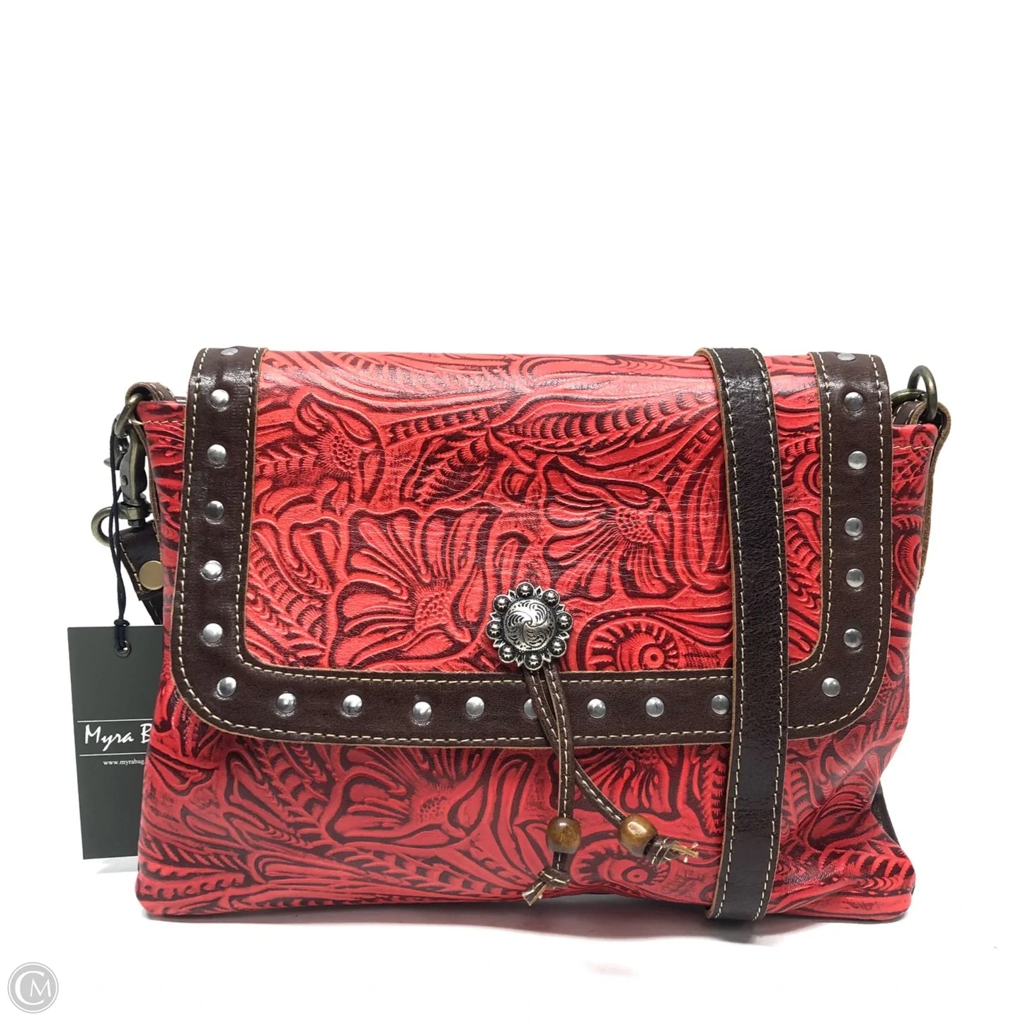 Crossbody Leather By Myra, Size: Large