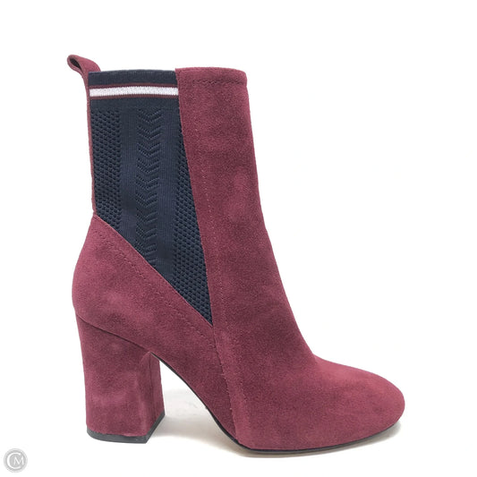 Boots Ankle Heels By Etienne Aigner In Maroon, Size: 6
