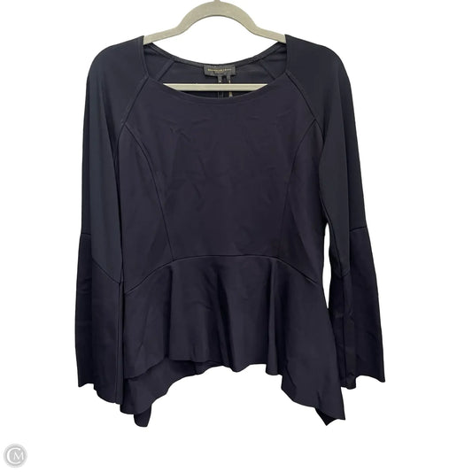 Top Long Sleeve By Donna Karan In Navy, Size: M