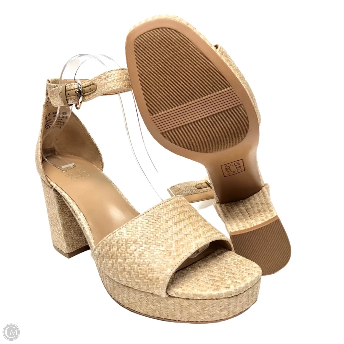 Sandals Heels Platform By Naturalizer In Tan, Size: 9.5