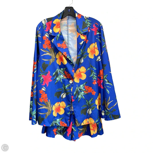 Shorts Set By Shein In Floral Print, Size: Xl