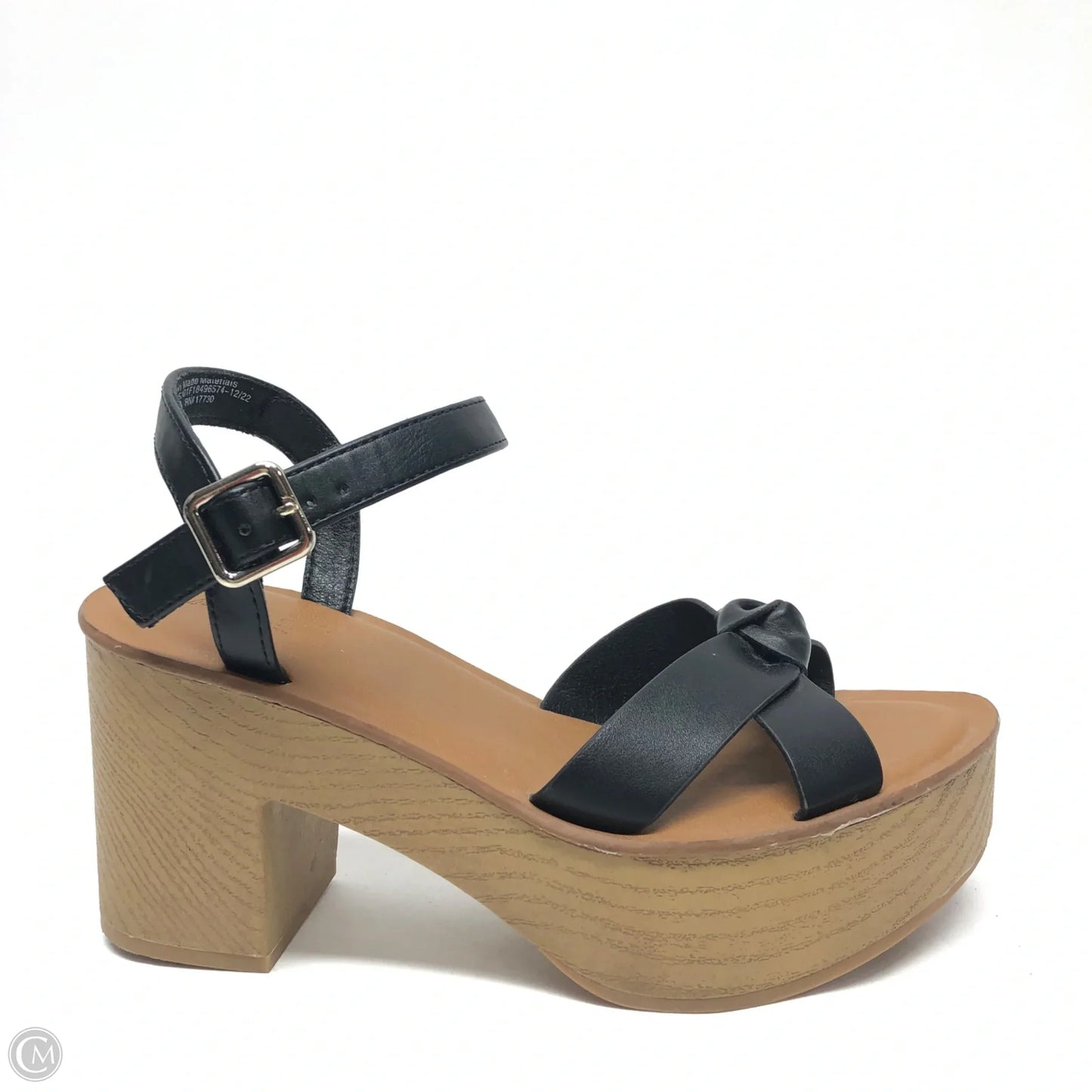 Sandals Heels Platform By Universal Thread In Black, Size: 7