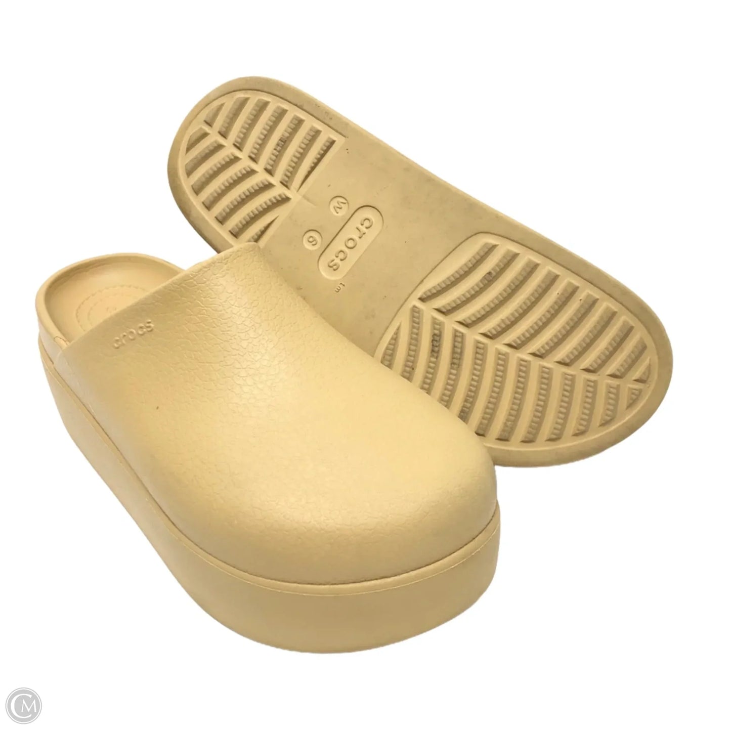 Shoes Heels Platform By Crocs In Beige, Size: 6