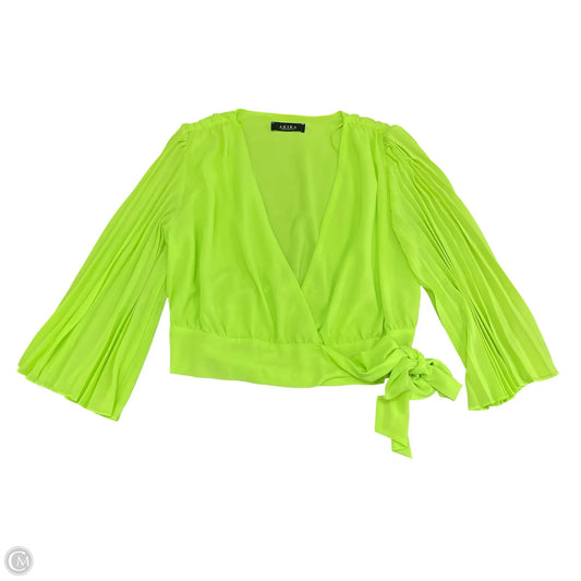 Blouse Long Sleeve By Akira In Chartreuse, Size: L