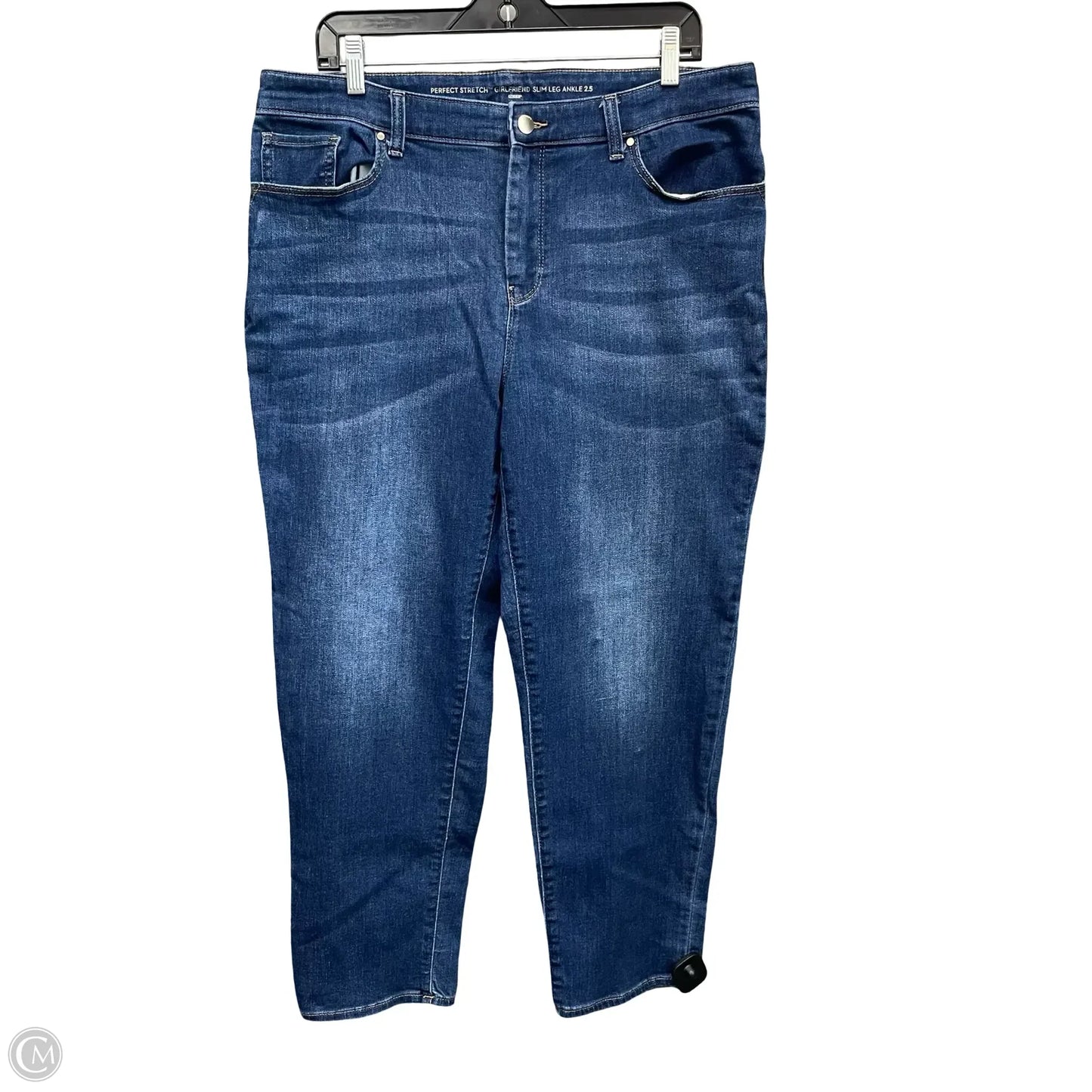 Jeans Straight By Chicos In Blue Denim, Size: 14