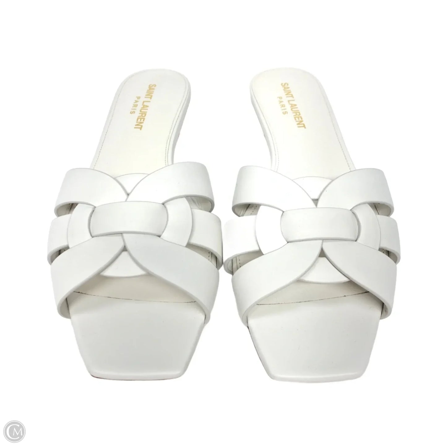 Sandals Luxury Designer By Yves Saint Laurent In Ivory, Size: 7.5
