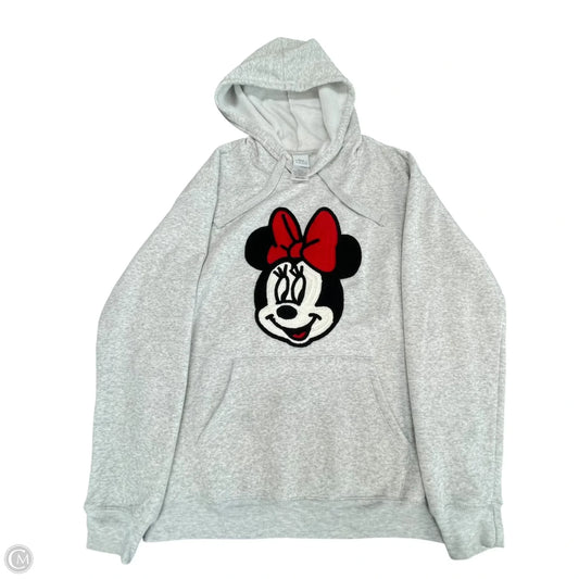 Sweatshirt Hoodie By Disney In Grey, Size: L