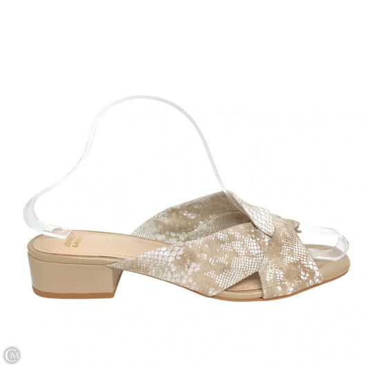 Sandals Heels Block By Johnston & Murphy In Beige, Size: 8