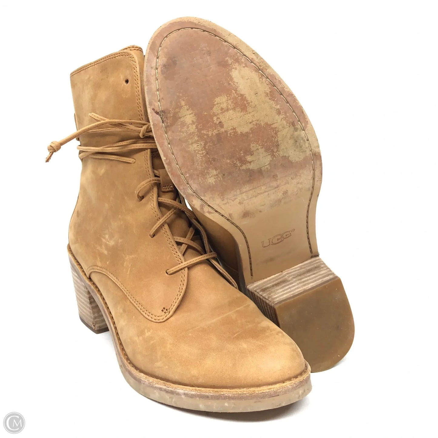 Boots Ankle Heels By Ugg In Tan, Size: 8