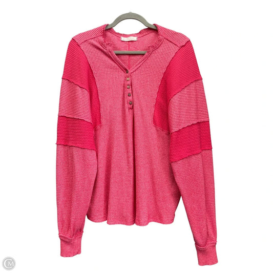 Top Long Sleeve By We The Free In Pink & Red, Size: Xs