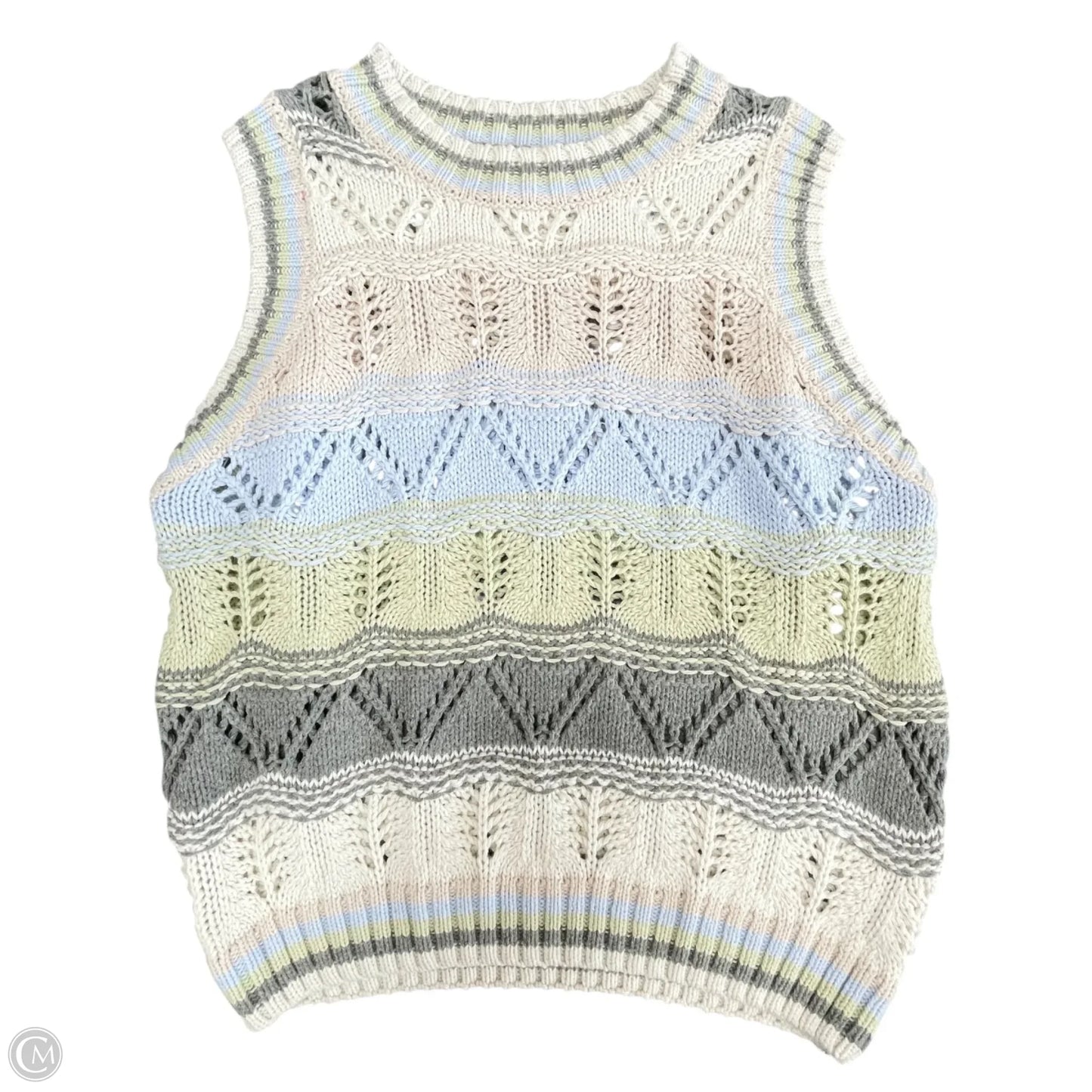 Vest Sweater By Hem & Thread In Blue & Green, Size: S