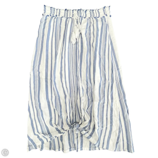 Skirt Midi By Clothes Mentor In Blue & White, Size: M