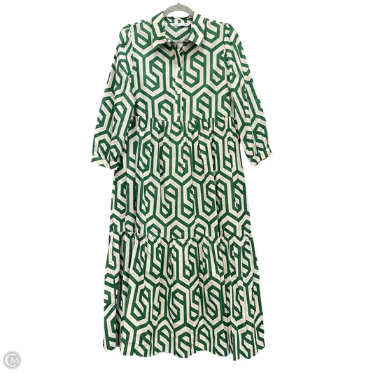 Dress Casual Midi By Zara In Green, Size: M