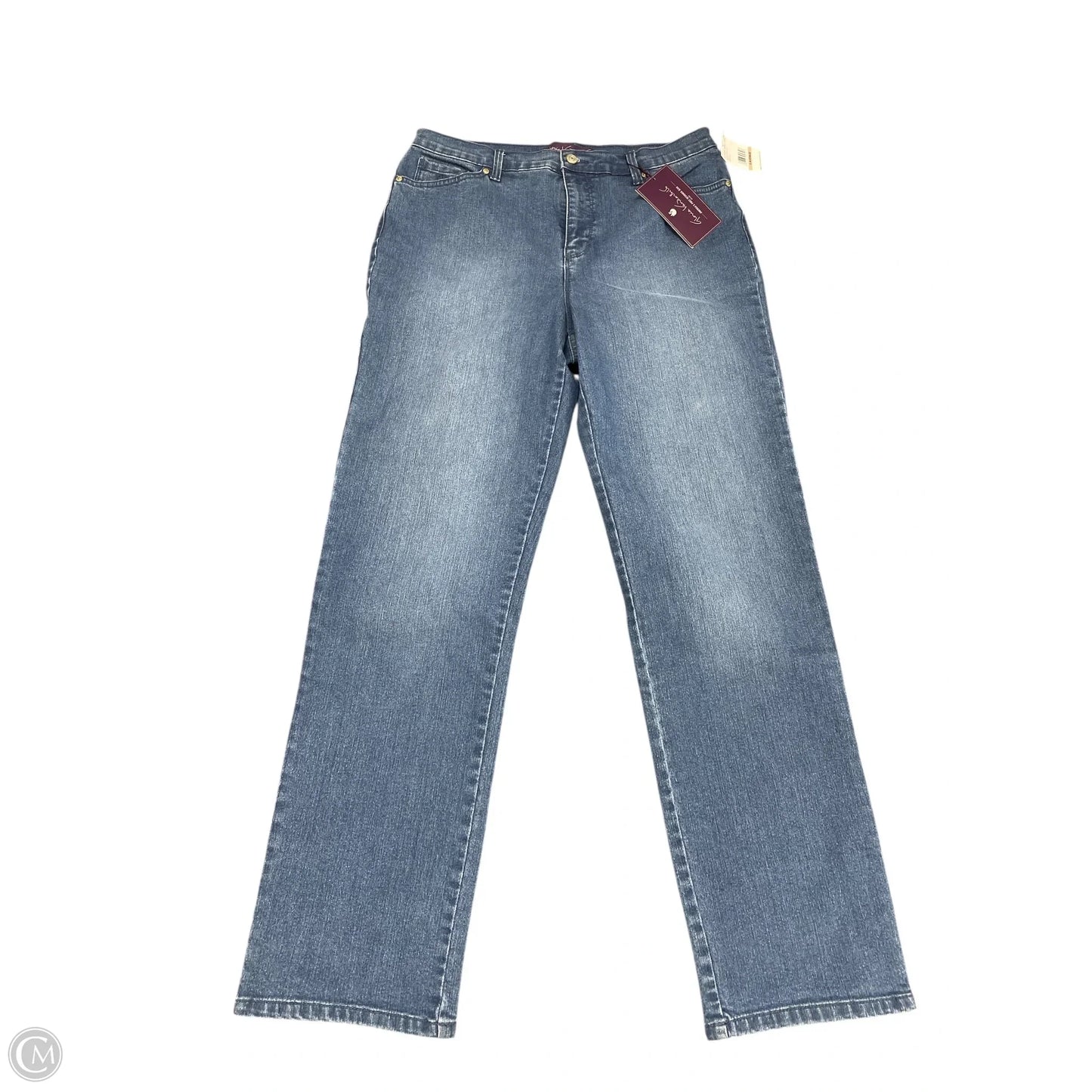 Jeans Straight By Gloria Vanderbilt In Blue Denim, Size: 12