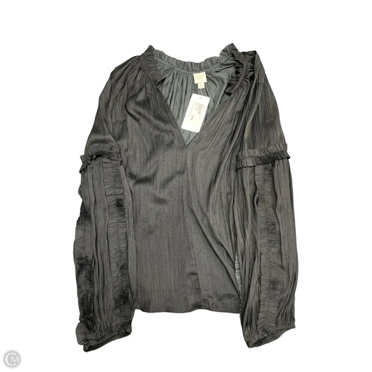 Blouse Long Sleeve By Evereve In Black, Size: S