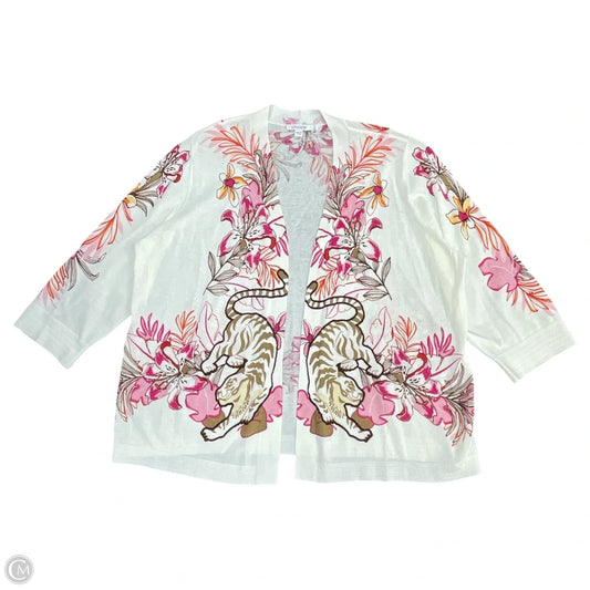 Cardigan By Chicos In Floral Print, Size: Xl