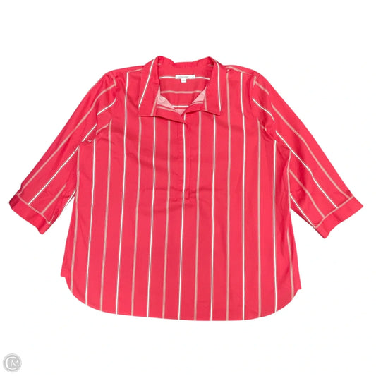 Top 3/4 Sleeve By Chicos In Red, Size: Xl
