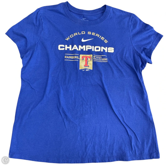 Top Short Sleeve By Nike Apparel In Blue, Size: Xl