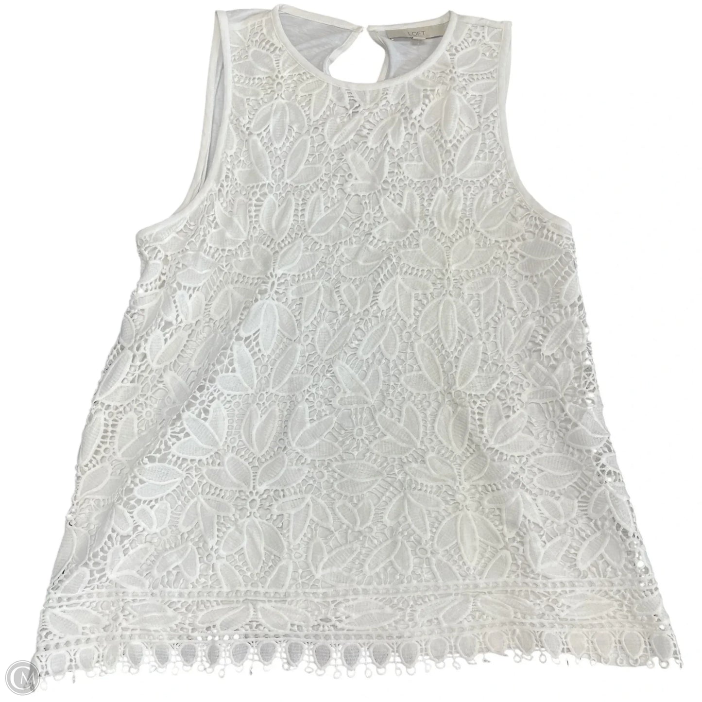 Top Sleeveless By Loft In White, Size: Xl