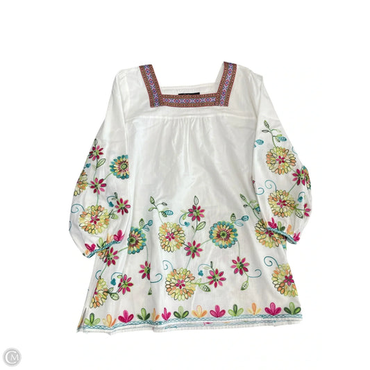 Tunic 3/4 Sleeve By Calessa In Floral Print, Size: 2x