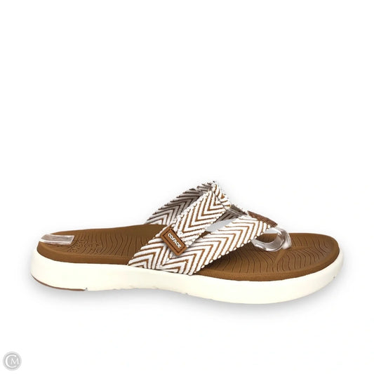 Sandals Sport By Clothes Mentor In Tan & White, Size: 10