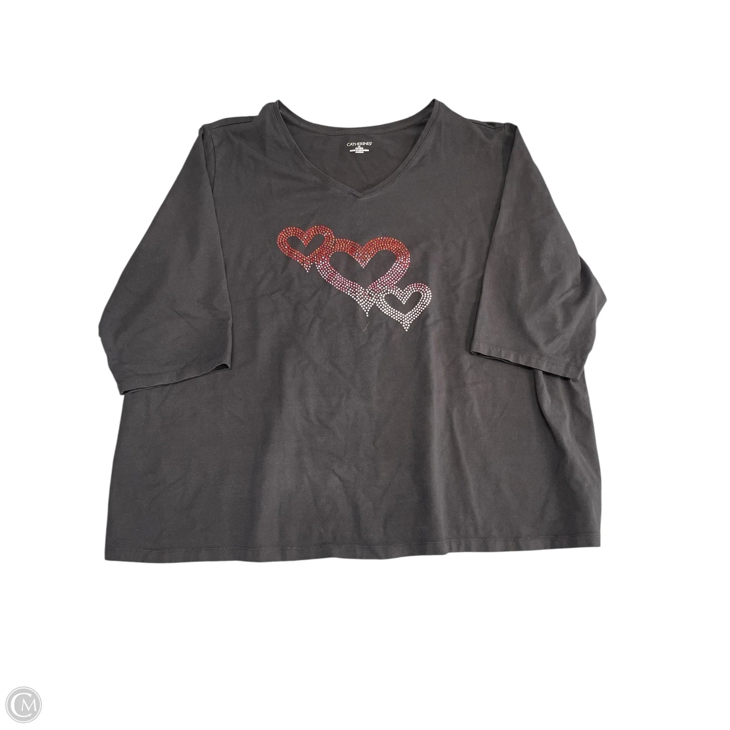 Top Short Sleeve Basic By Catherines In Black, Size: 3x