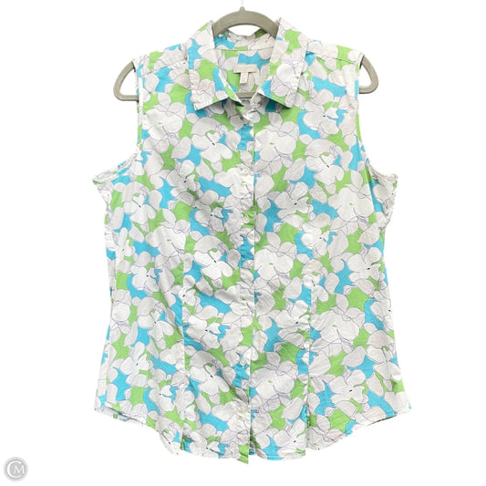 Top Sleeveless By Talbots In Blue & Green, Size: 14p