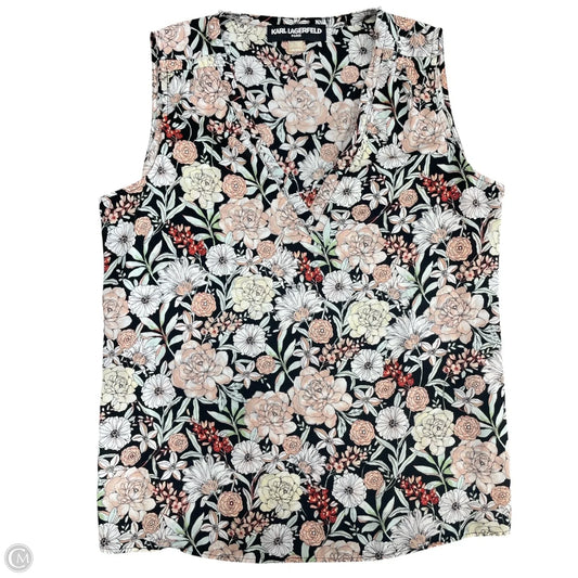 Blouse Designer By Karl Lagerfeld In Floral Print, Size: M