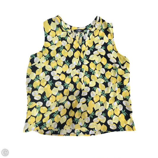 Blouse Sleeveless By Nine West In Yellow, Size: Xl