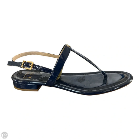 Sandals Flats By Crown And Ivy In Navy, Size: 7.5
