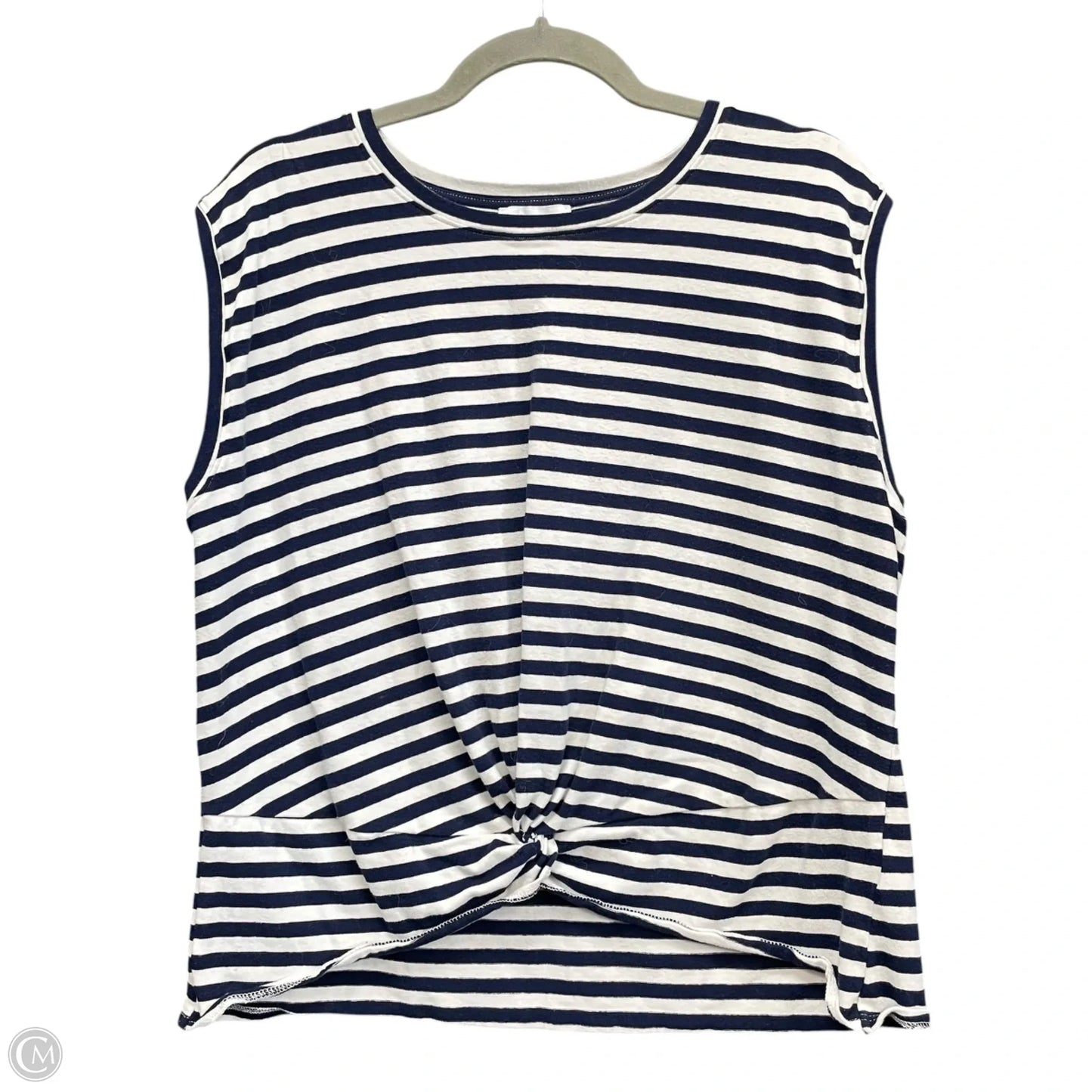 Top Sleeveless Basic By Gibson And Latimer In Blue & White, Size: L