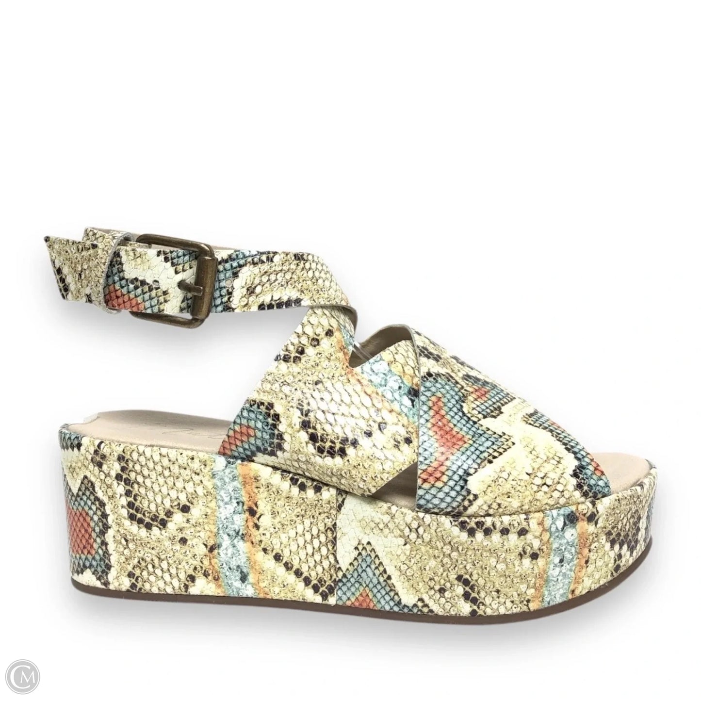 Sandals Heels Wedge By Matisse In Snakeskin Print, Size: 7