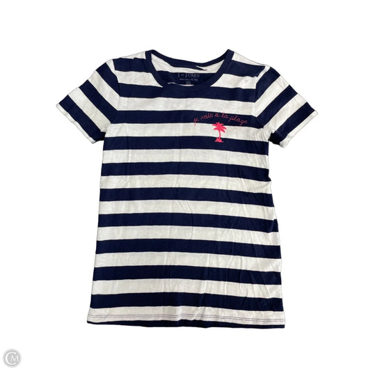 Top Short Sleeve Basic By J. Crew In Blue & White, Size: Xs
