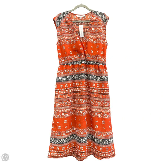 Dress Casual Midi By Cupcakes And Cashmere In Black & Orange, Size: Xl