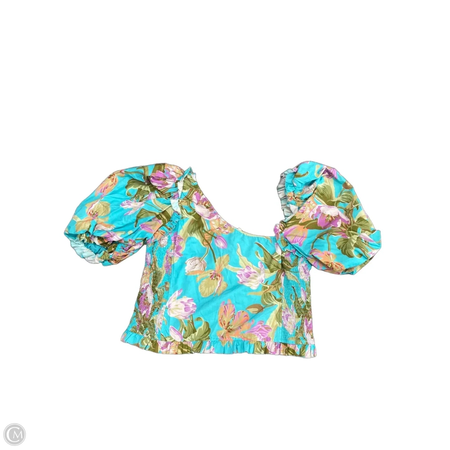 Blouse Short Sleeve By Cmb In Floral Print, Size: L