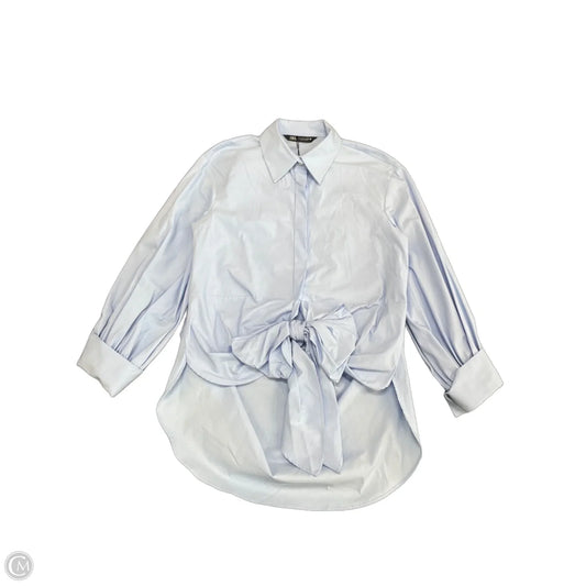 Tunic Long Sleeve By Zara In Blue, Size: S