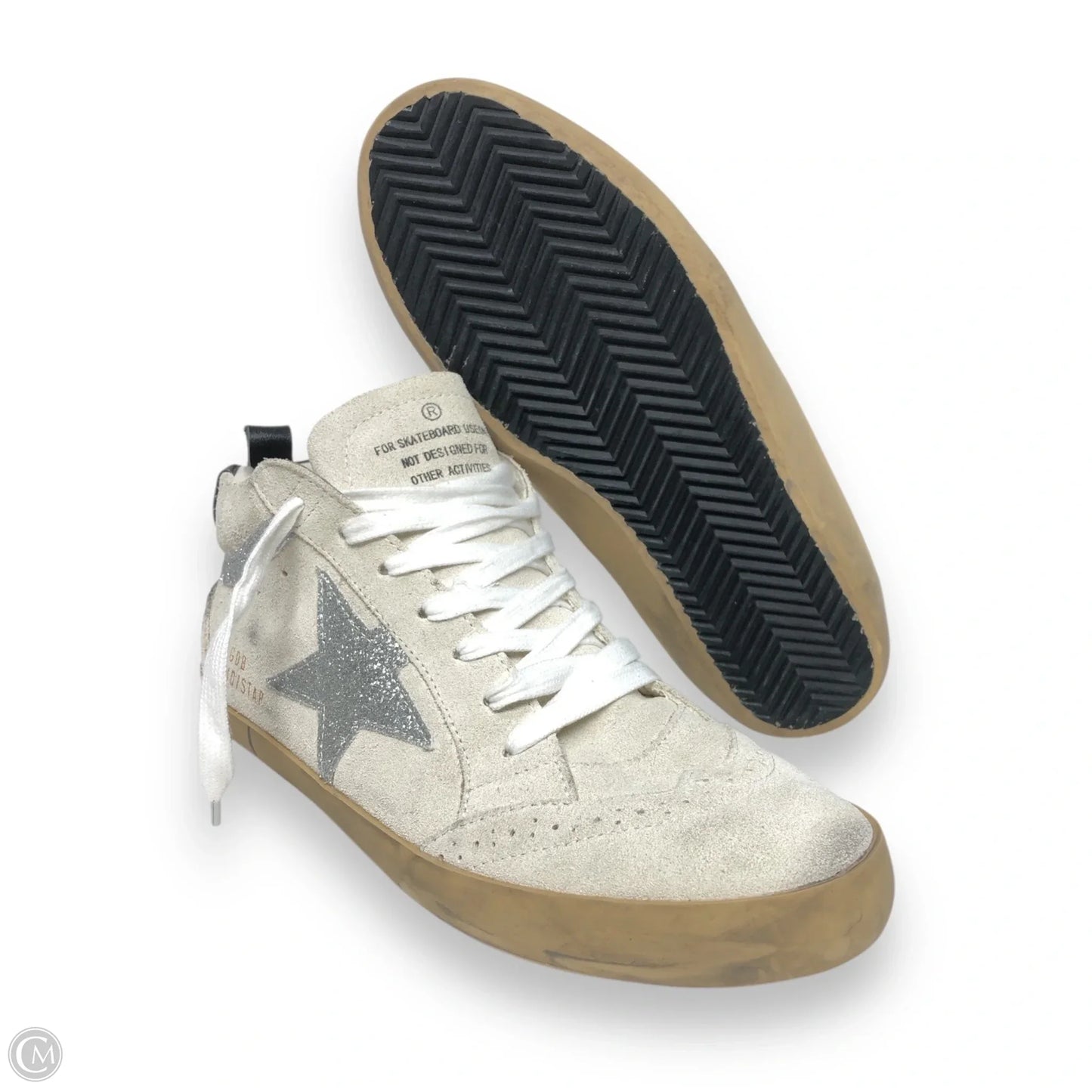 Shoes Luxury Designer By Golden Goose In Silver & Tan, Size: 11