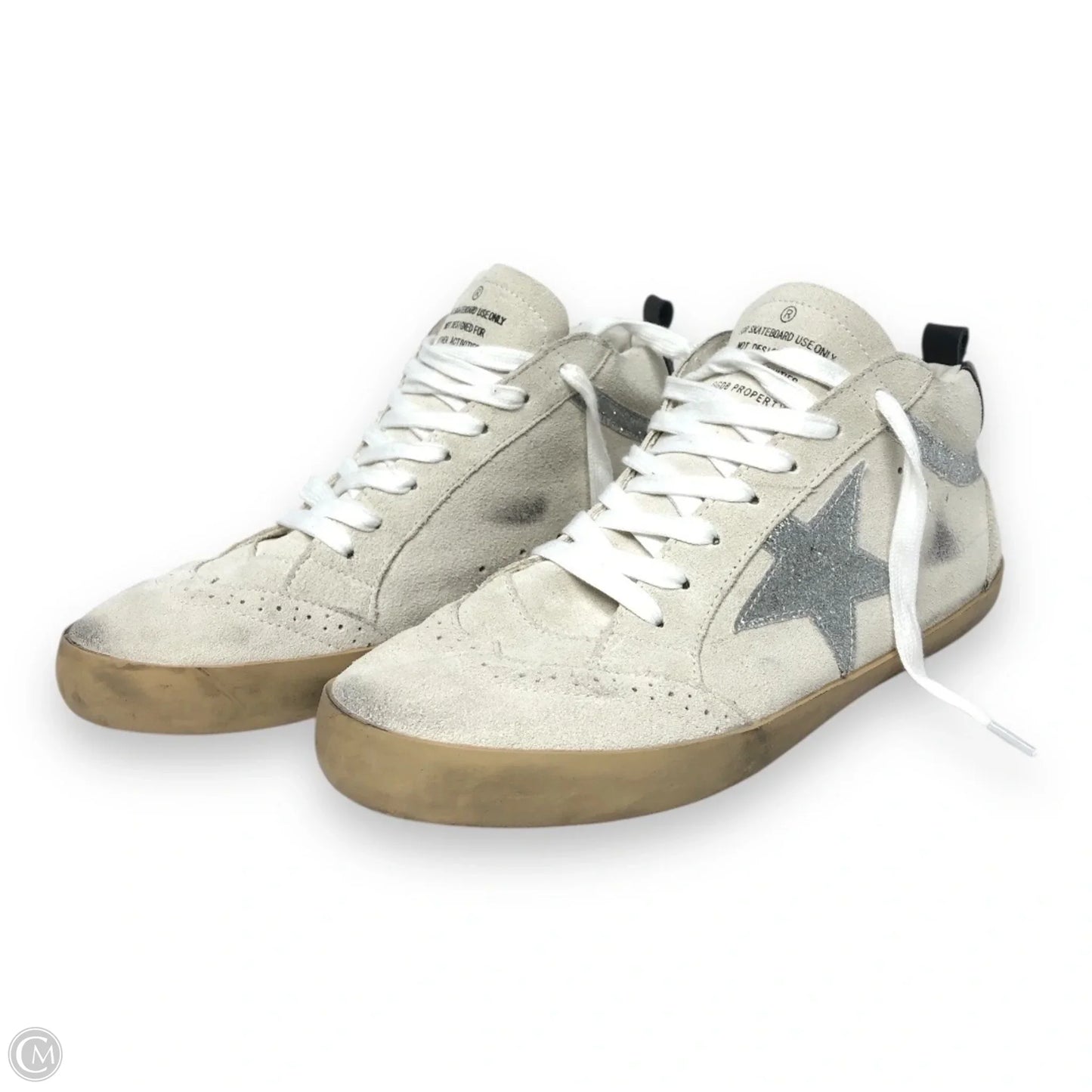 Shoes Luxury Designer By Golden Goose In Silver & Tan, Size: 11