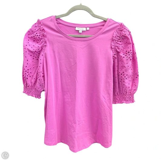 Top Short Sleeve By Chicos In Pink & Purple, Size: M
