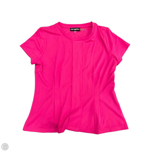 Top Short Sleeve Designer By Karl Lagerfeld In Pink, Size: S