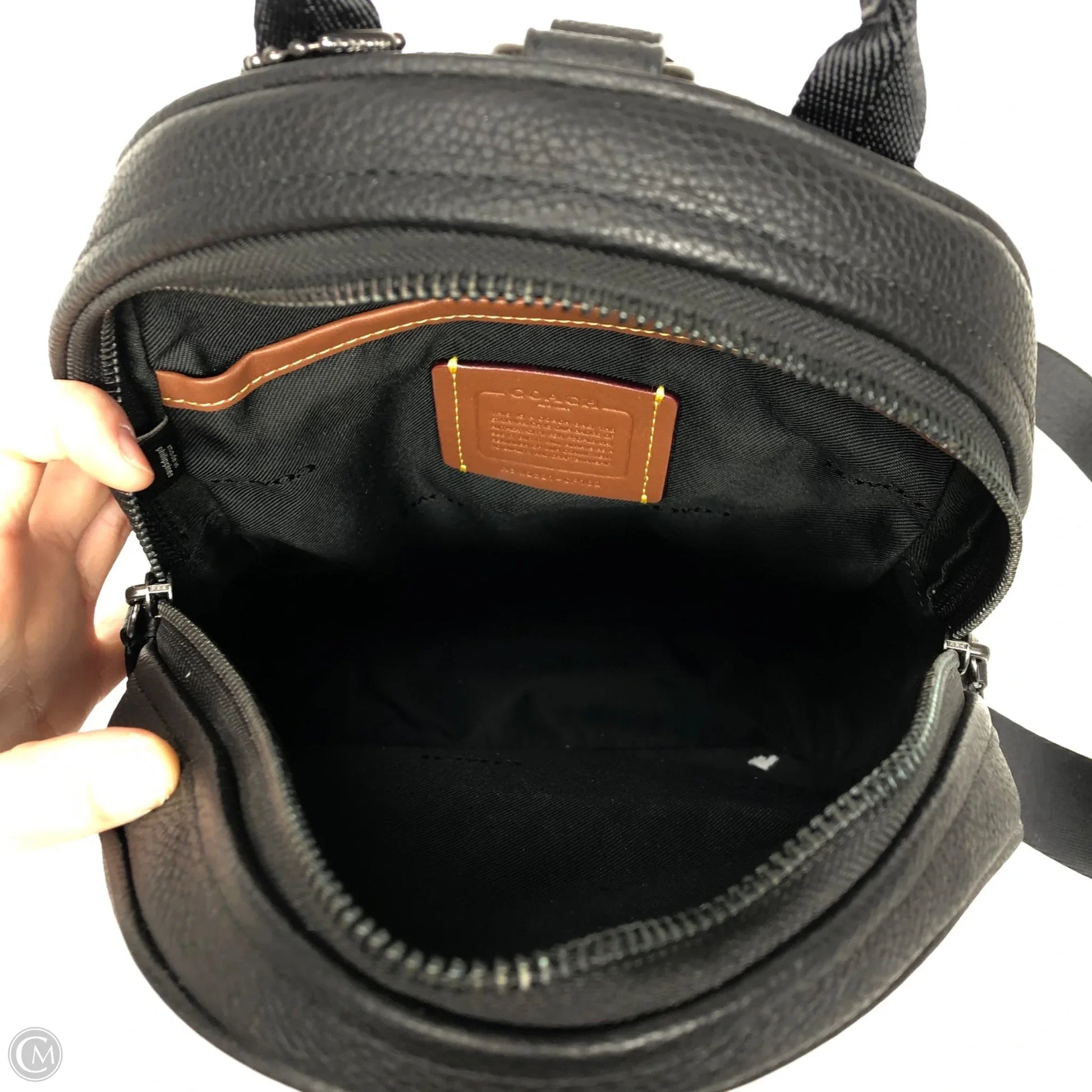 Coach Charter Pebble Leather Backpack Black