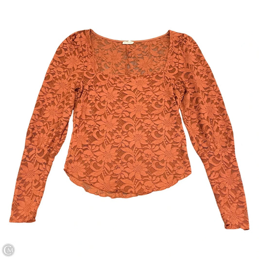 Top Long Sleeve By Free People In Brown, Size: L