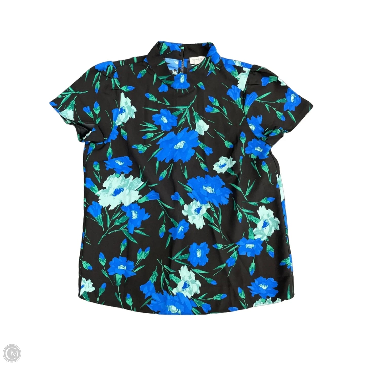 Top Short Sleeve By J. Crew In Black & Blue, Size: Xs