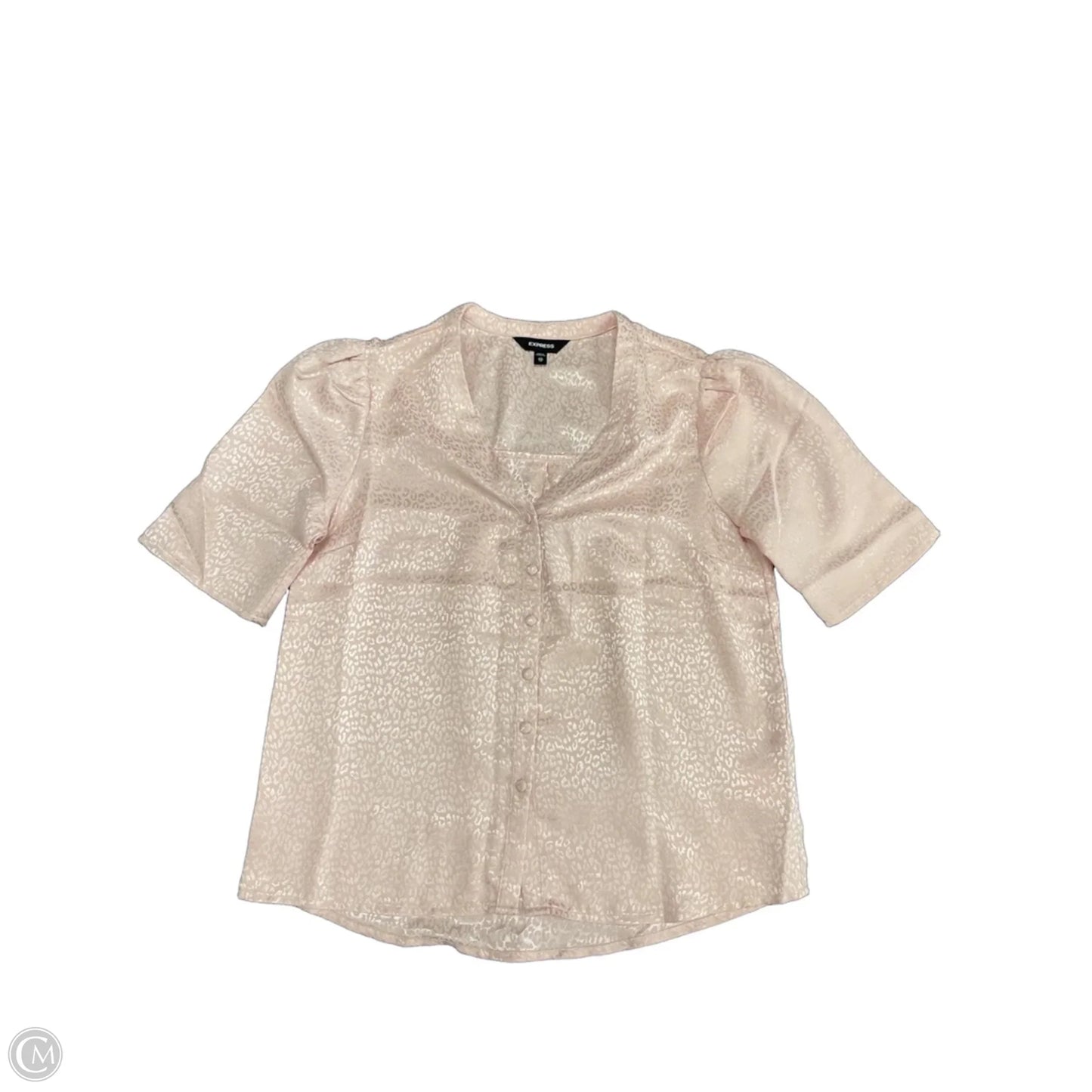 Blouse Short Sleeve By Express In Pink, Size: Xs