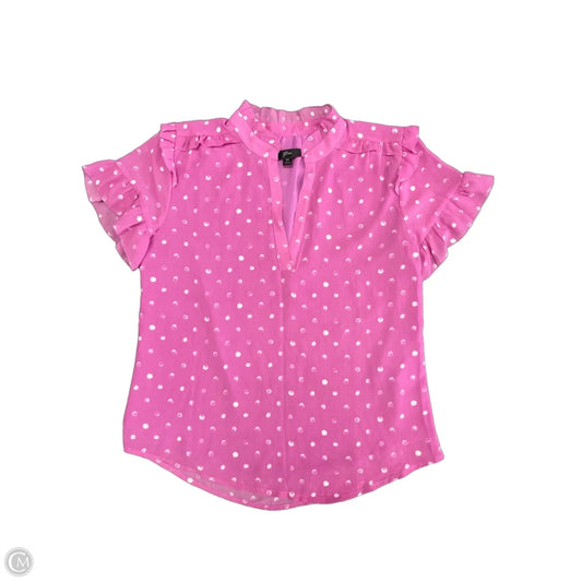 Blouse Short Sleeve By J. Crew In Pink, Size: Xs