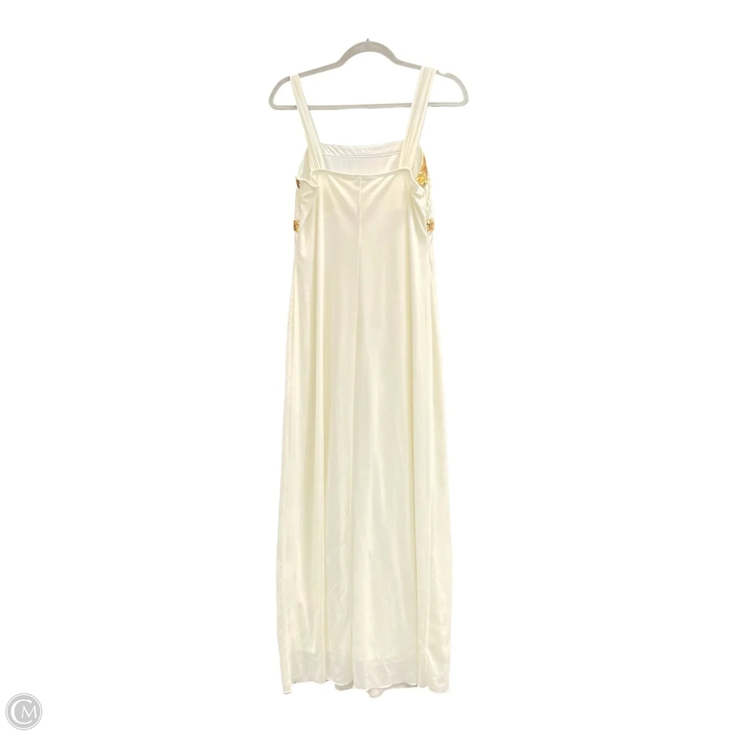 Dress Party Long By Clothes Mentor In Cream, Size: L