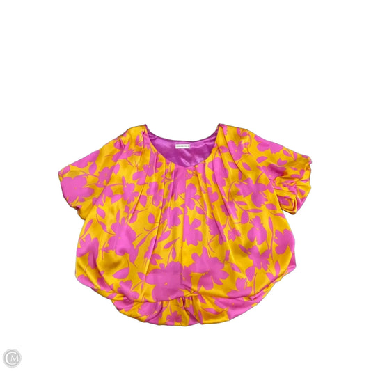 Blouse Short Sleeve By Andthewhy In Orange & Pink, Size: M