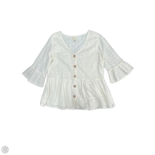 Tunic Long Sleeve By Matilda Jane In Ivory, Size: S