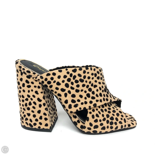 Sandals Heels Block By Qupid In Animal Print, Size: 6