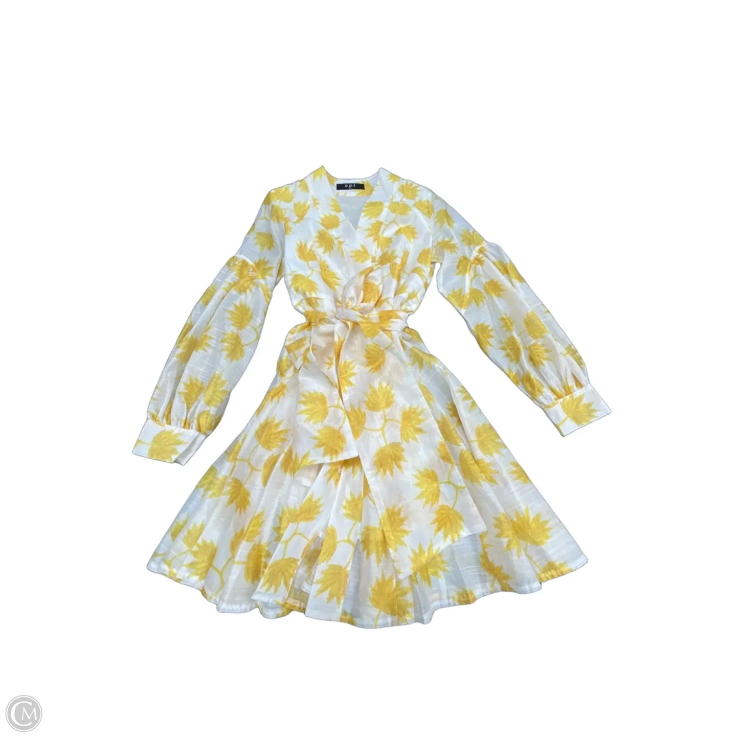Dress Casual Short By Cmb In White & Yellow, Size: Xs